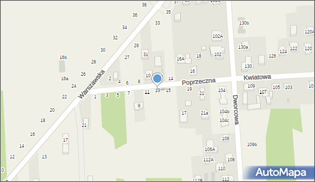 Góra, Poprzeczna, 13, mapa Góra