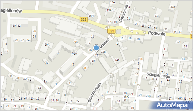 Góra, Podwale, 12, mapa Góra