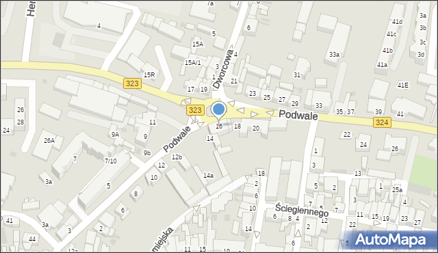 Góra, Podwale, 16, mapa Góra