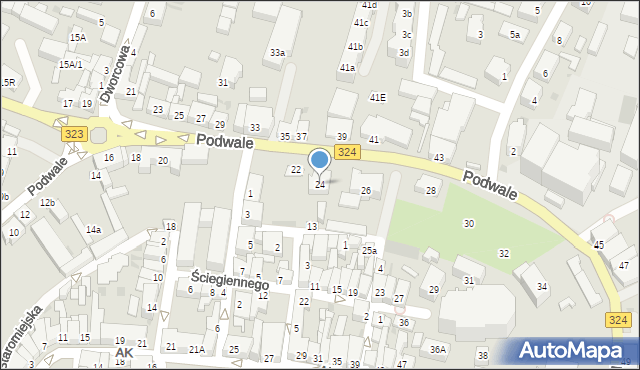 Góra, Podwale, 24, mapa Góra