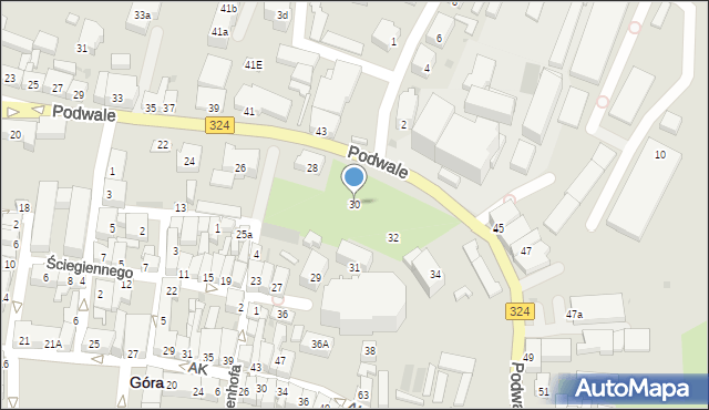 Góra, Podwale, 30, mapa Góra
