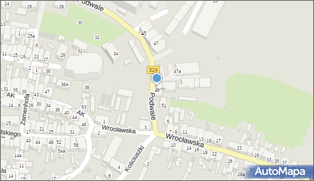 Góra, Podwale, 49, mapa Góra