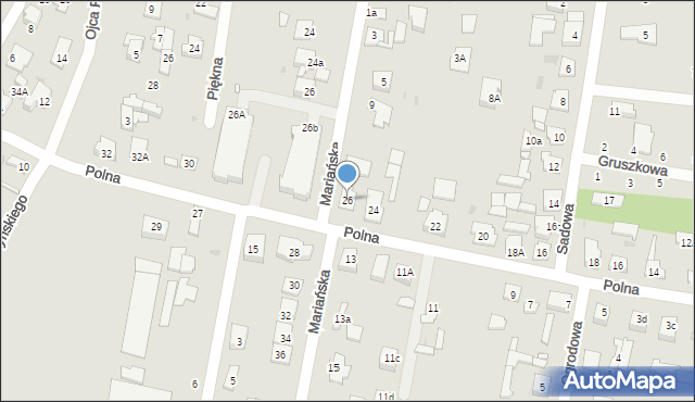 Góra Kalwaria, Polna, 26, mapa Góra Kalwaria