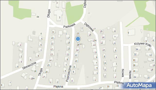 Góra Puławska, Poprzeczna, 16, mapa Góra Puławska