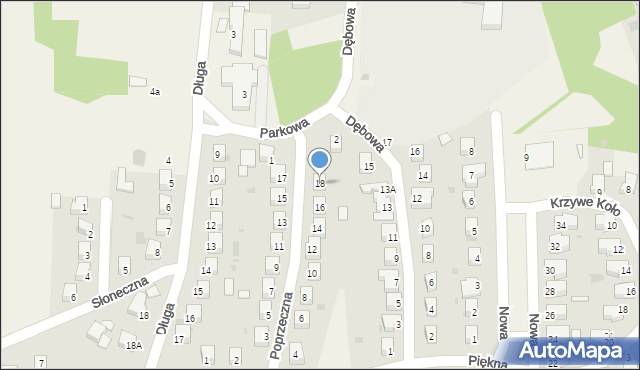 Góra Puławska, Poprzeczna, 18, mapa Góra Puławska