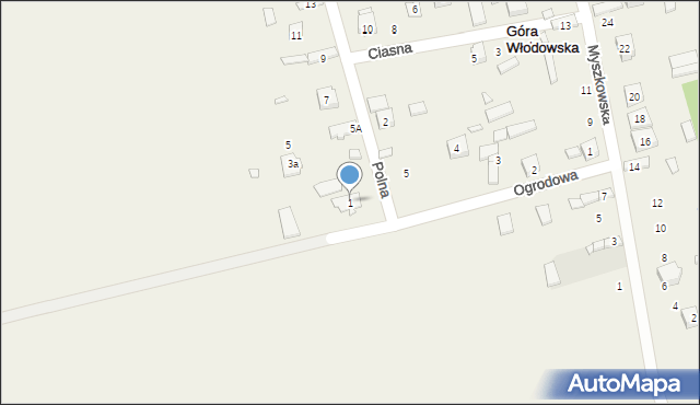 Góra Włodowska, Polna, 1, mapa Góra Włodowska