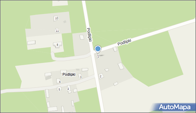 Górany, Podlipki, 1, mapa Górany