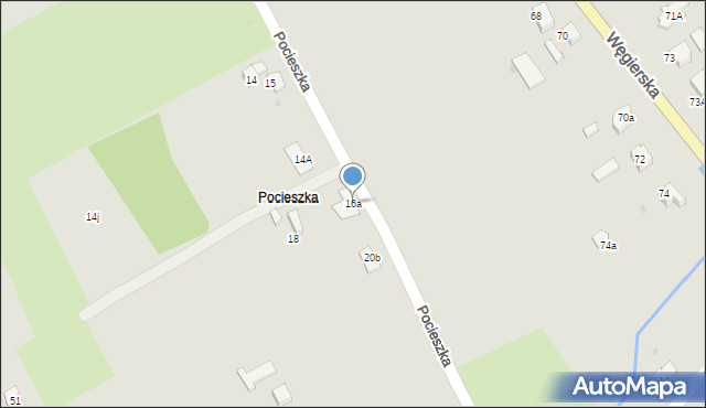 Gorlice, Pocieszka, 16a, mapa Gorlic