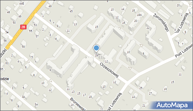 Gorlice, Pod Lodownią, 14, mapa Gorlic