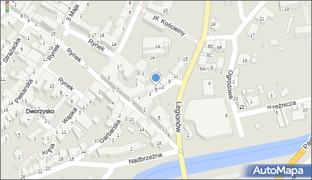 Gorlice, Podkościelna, 5, mapa Gorlic