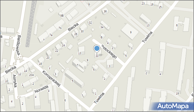 Gorlice, Potockiego Wacława, 11, mapa Gorlic