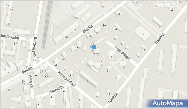 Gorlice, Potockiego Wacława, 13, mapa Gorlic