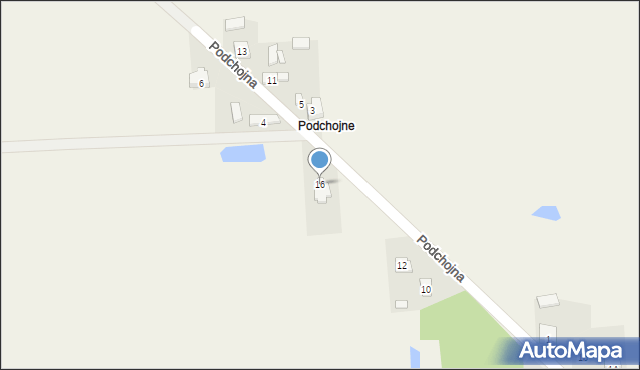 Gorzędów, Podchojna, 16, mapa Gorzędów