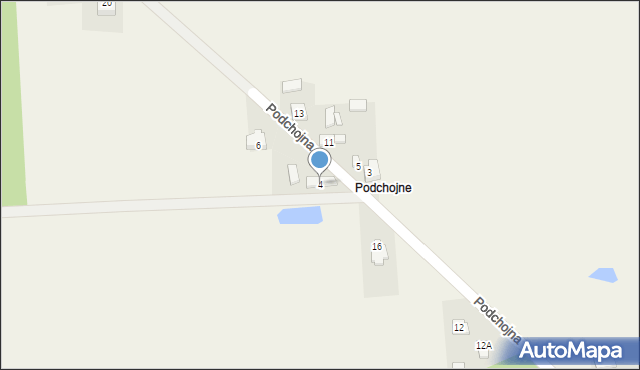 Gorzędów, Podchojna, 4, mapa Gorzędów