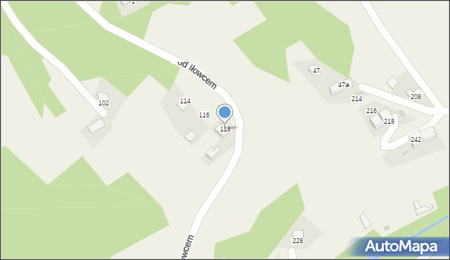 Gorzeń Górny, Pod Iłowcem, 118, mapa Gorzeń Górny
