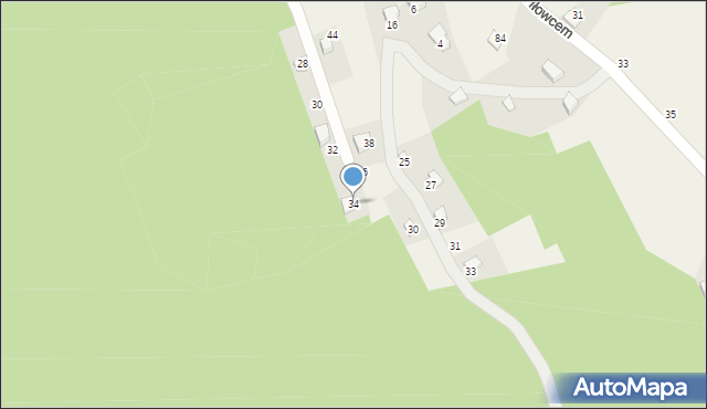 Gorzeń Górny, Pod Iłowcem, 34, mapa Gorzeń Górny