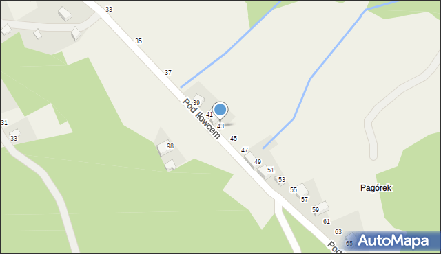 Gorzeń Górny, Pod Iłowcem, 43, mapa Gorzeń Górny