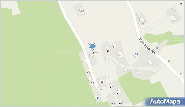 Gorzeń Górny, Pod Iłowcem, 44, mapa Gorzeń Górny