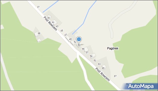 Gorzeń Górny, Pod Iłowcem, 53, mapa Gorzeń Górny