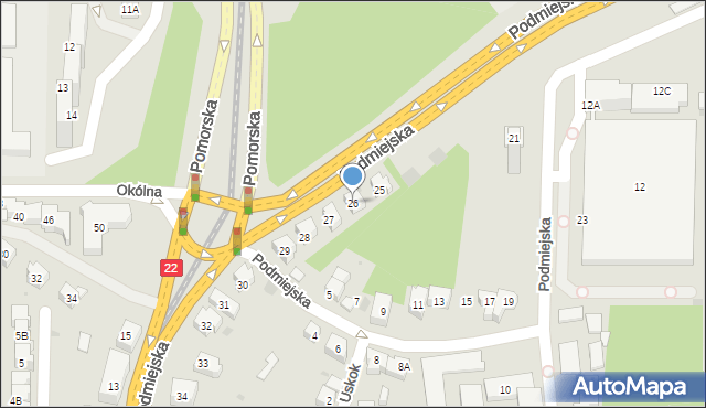 Gorzów Wielkopolski, Podmiejska, 26, mapa Gorzów Wielkopolski