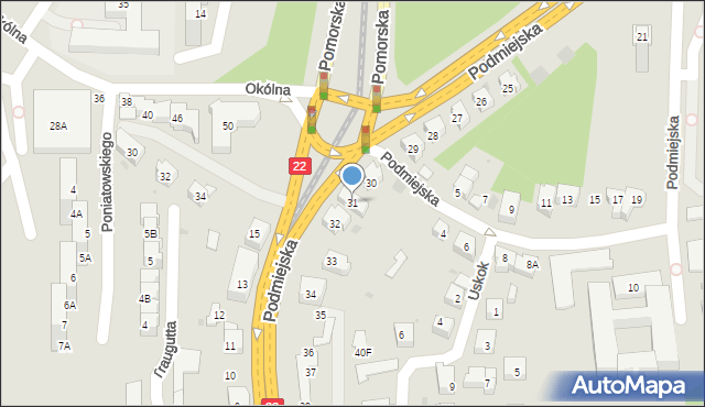 Gorzów Wielkopolski, Podmiejska, 31, mapa Gorzów Wielkopolski