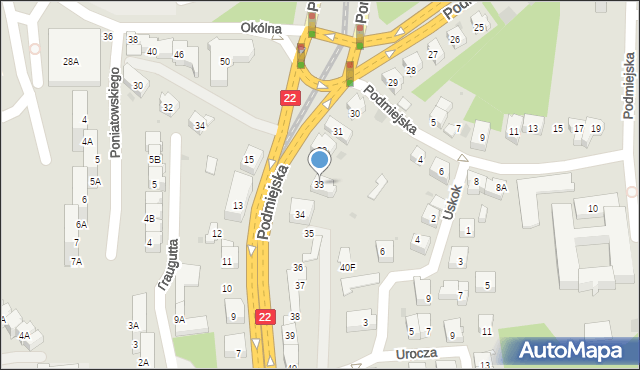 Gorzów Wielkopolski, Podmiejska, 33, mapa Gorzów Wielkopolski