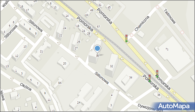 Gorzów Wielkopolski, Pomorska, 30, mapa Gorzów Wielkopolski
