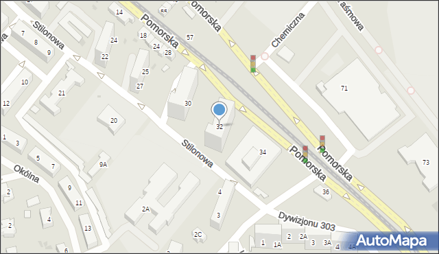 Gorzów Wielkopolski, Pomorska, 32, mapa Gorzów Wielkopolski