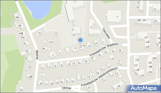 Gorzów Wielkopolski, Powstańców Śląskich, 11, mapa Gorzów Wielkopolski