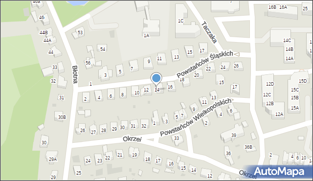 Gorzów Wielkopolski, Powstańców Śląskich, 14, mapa Gorzów Wielkopolski