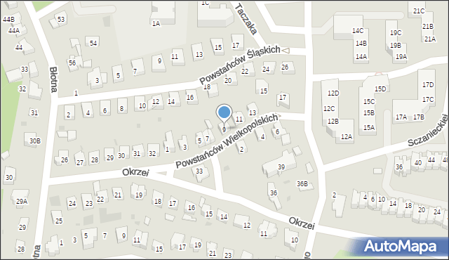 Gorzów Wielkopolski, Powstańców Wielkopolskich, 9, mapa Gorzów Wielkopolski