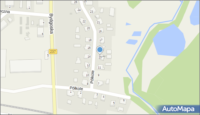 Gostycyn, Półkole, 13, mapa Gostycyn