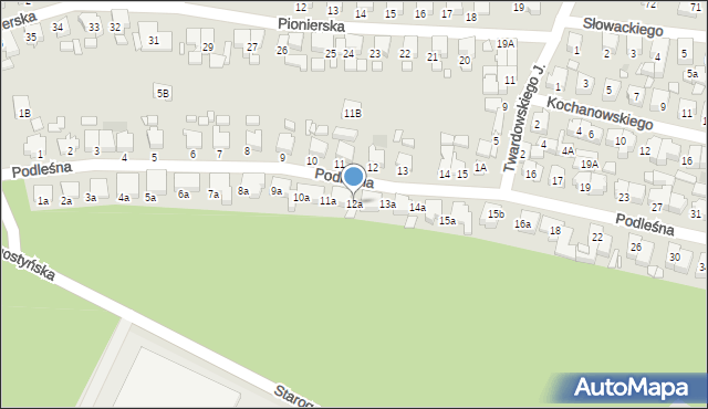 Gostyń, Podleśna, 12a, mapa Gostyń