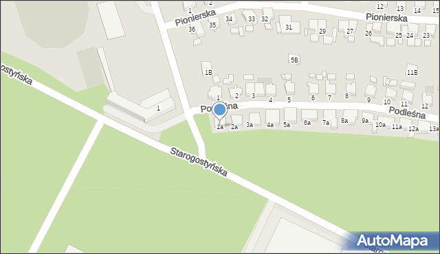 Gostyń, Podleśna, 1a, mapa Gostyń