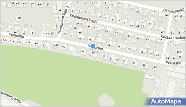 Gostyń, Podleśna, 26, mapa Gostyń