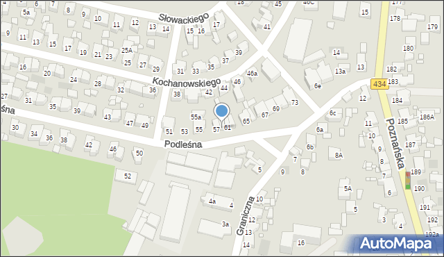 Gostyń, Podleśna, 59, mapa Gostyń