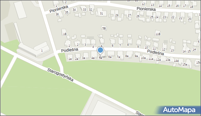 Gostyń, Podleśna, 5a, mapa Gostyń