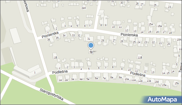 Gostyń, Podleśna, 5B, mapa Gostyń