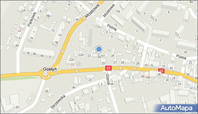 Gostyń, Powstańców Wielkopolskich, 24, mapa Gostyń