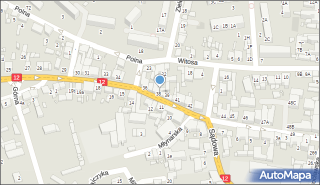 Gostyń, Powstańców Wielkopolskich, 38a, mapa Gostyń