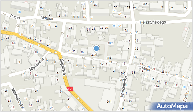 Gostyń, Powstańców Wielkopolskich, 48, mapa Gostyń