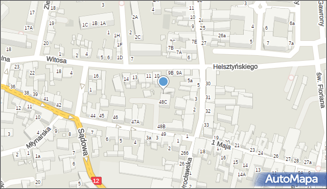 Gostyń, Powstańców Wielkopolskich, 48D, mapa Gostyń