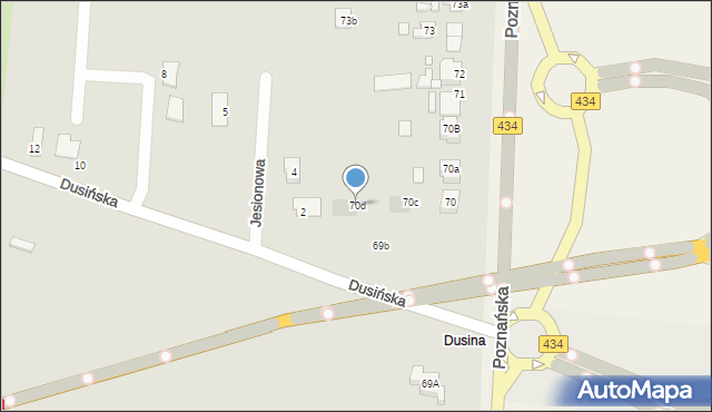 Gostyń, Poznańska, 70d, mapa Gostyń