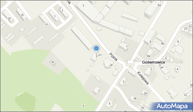 Goświnowice, Polna, 1, mapa Goświnowice