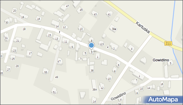 Gowidlino, Podgórna, 3, mapa Gowidlino