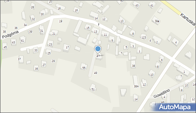 Gowidlino, Podgórna, 47, mapa Gowidlino