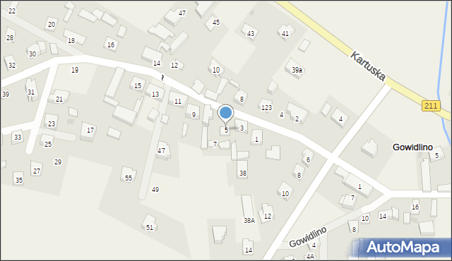 Gowidlino, Podgórna, 5, mapa Gowidlino