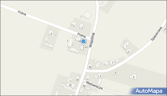 Grąblin, Polna, 1, mapa Grąblin