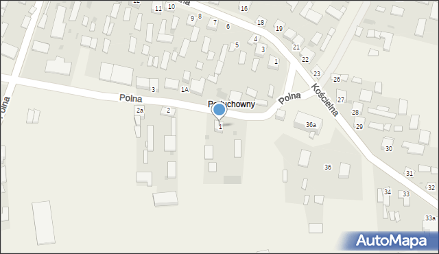 Grabowiec, Polna, 1, mapa Grabowiec