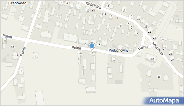 Grabowiec, Polna, 2, mapa Grabowiec